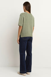 Loveable Tape Yarn Knit Tee - Sage