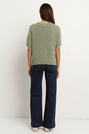 Loveable Tape Yarn Knit Tee - Sage