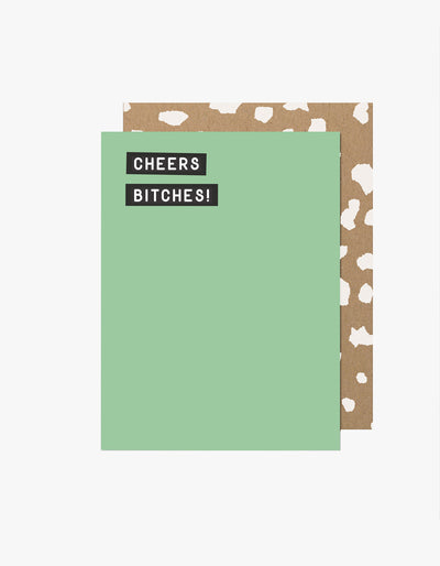 Cheers Bitches! Greeting Card - Green