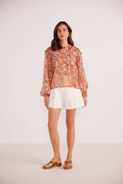 Amelia Long Sleeve Blouse - Peaflower