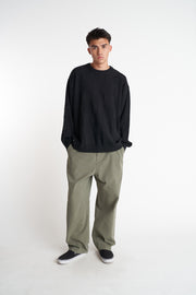 Check Knit Crew - Black