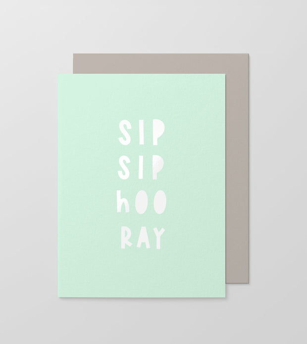 Sip Sip Hooray Greeting Card - Mint