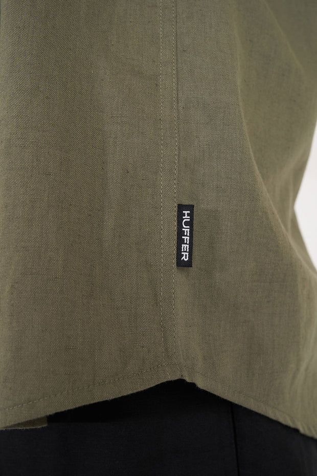 Lin-In S/S Shirt - Khaki