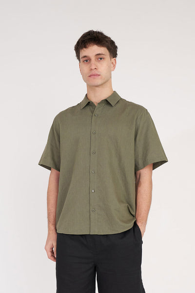 Lin-In S/S Shirt - Khaki