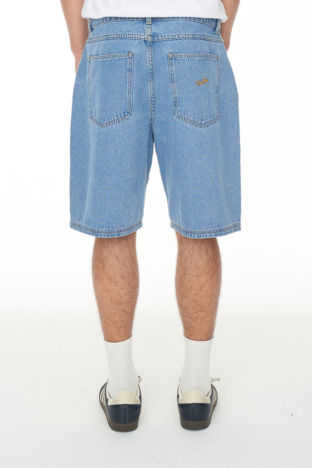 Denim Box Short - Mid Wash