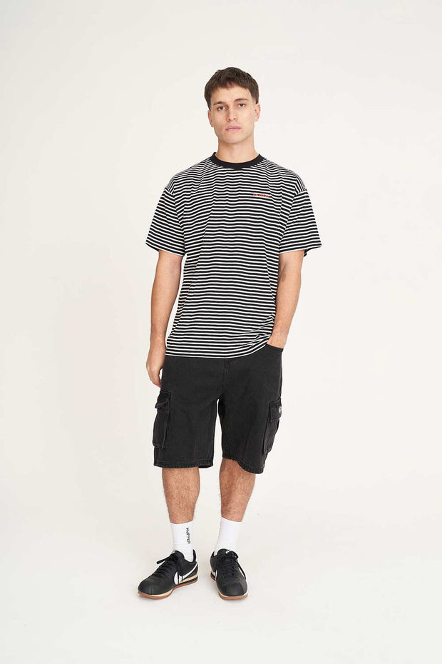Stripe Block Tee - Black/Chalk