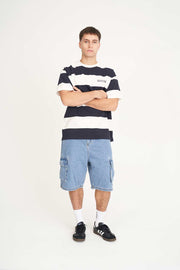Game Day Stripe Tee - Navy/Chalk