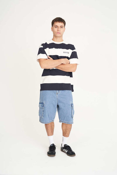 Game Day Stripe Tee - Navy/Chalk