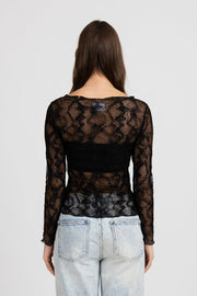 Iris Long Sleeve Top - Black