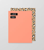 Love You Greeting Card - Pink Neon