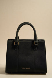 Manhattan Leather Mini Tote Bag - Black