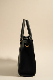 Manhattan Leather Mini Tote Bag - Black