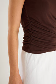 Nightlife Stretch Multi Fit Sleevelss Top - Chocolate
