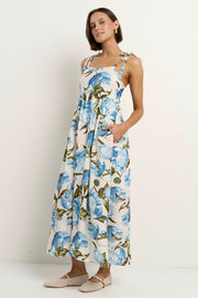 Nimbus Tie Strap Dress - Blue Vintage Floral