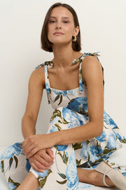 Nimbus Tie Strap Dress - Blue Vintage Floral