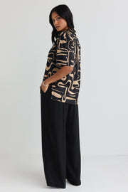 Instinctive Recycled Stretch Wide Leg Pant - Black