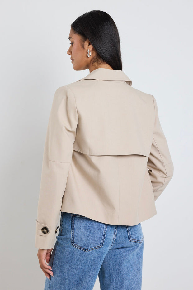 Pathway Cropped Trench Jacket - Taupe