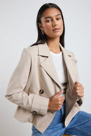 Pathway Cropped Trench Jacket - Taupe