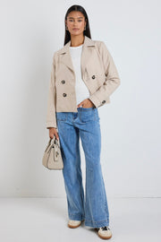 Pathway Cropped Trench Jacket - Taupe