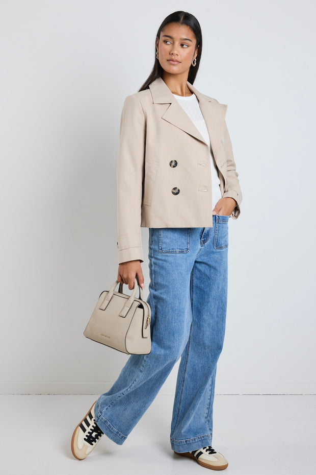 Pathway Cropped Trench Jacket - Taupe