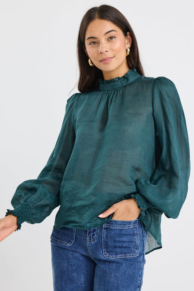 Poet Long Sleeve Top - Forest