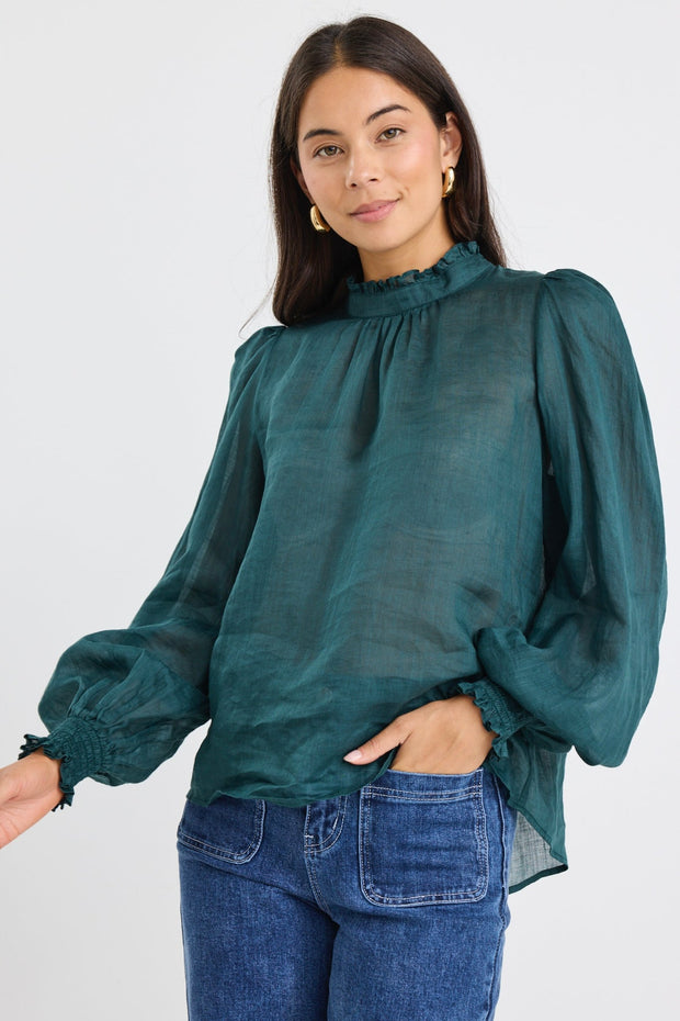 Poet Long Sleeve Top - Forest