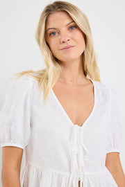Restore Peplum S/S Top - Ivory