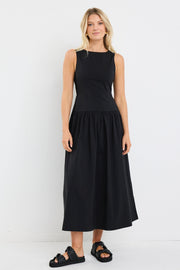 Results Structured Sleeveless Maxi Dress - Black