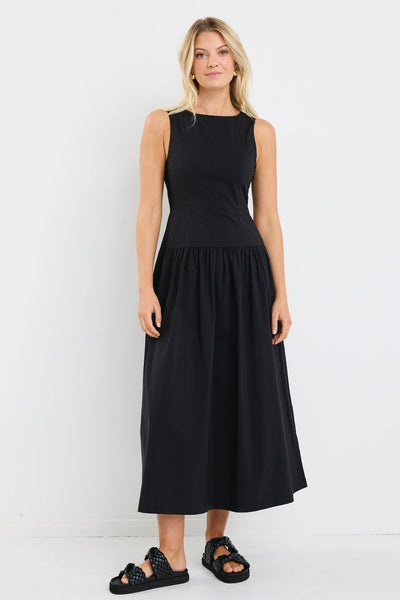 Results Structured Sleeveless Maxi Dress - Black