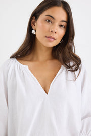 Revolutionary Linen Relaxed L/S Top - White