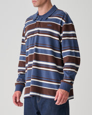 Peach Stripe Rugby Top - Navy