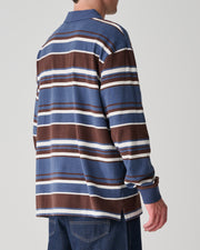 Peach Stripe Rugby Top - Navy