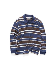 Peach Stripe Rugby Top - Navy
