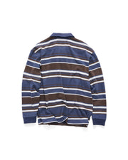 Peach Stripe Rugby Top - Navy
