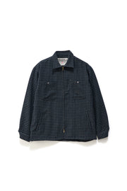 Plaid Zip Thru L/S Shirt - Indigo