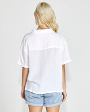 Selena Short Sleeve Shirt - White