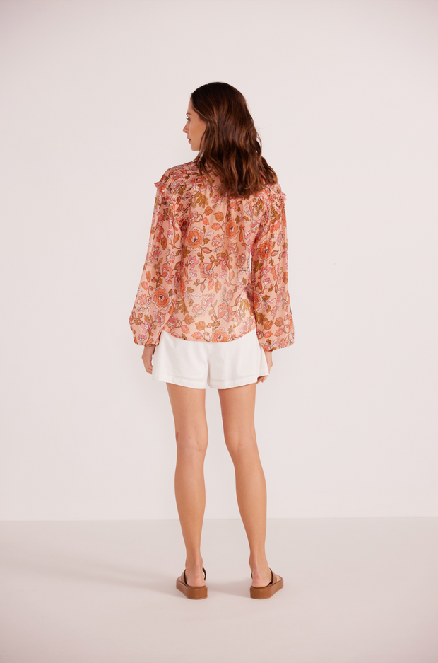 Amelia Long Sleeve Blouse - Peaflower