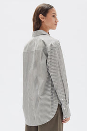 Signature Stripe Poplin Shirt - Spruce/White