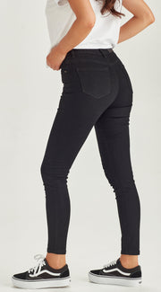 Slip Ankle Grazer Jeans - Black