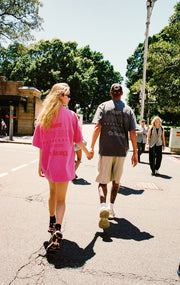 No Vacancy Tee - Acid Wash Dark Pink