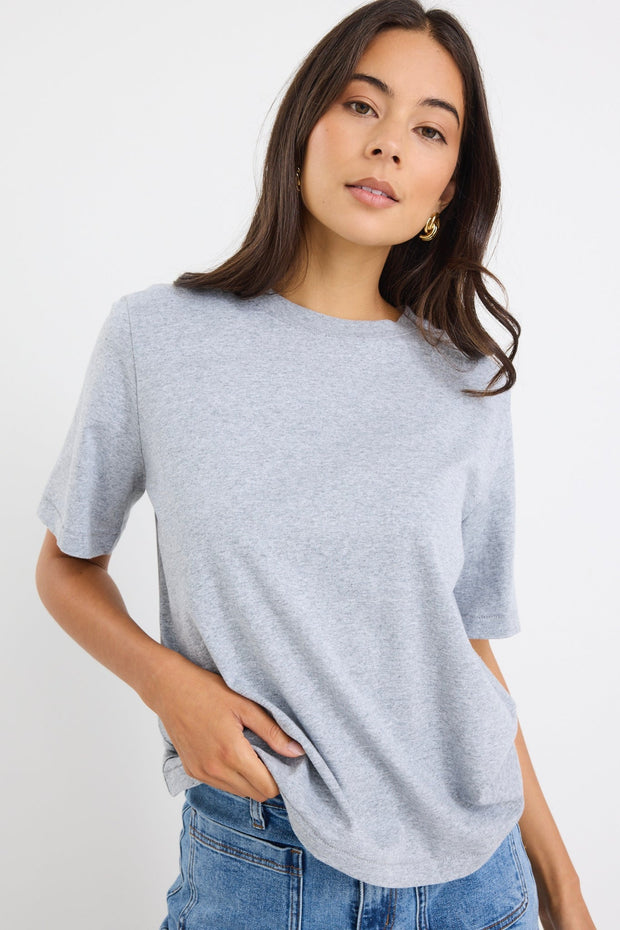 Street Crew Neck S/S Boxy Tee - Grey Marle