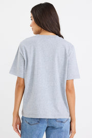 Street Crew Neck S/S Boxy Tee - Grey Marle