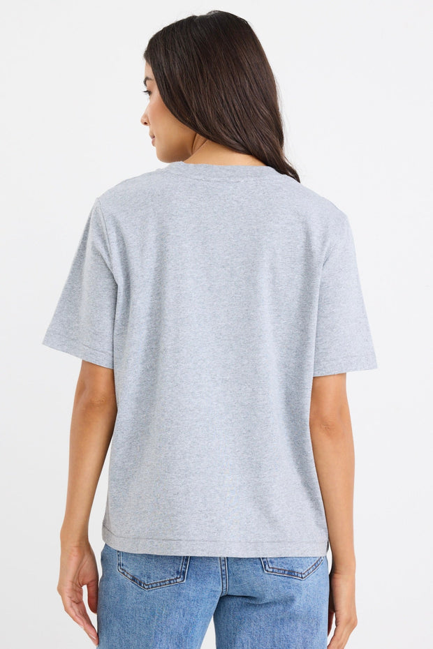 Street Crew Neck S/S Boxy Tee - Grey Marle