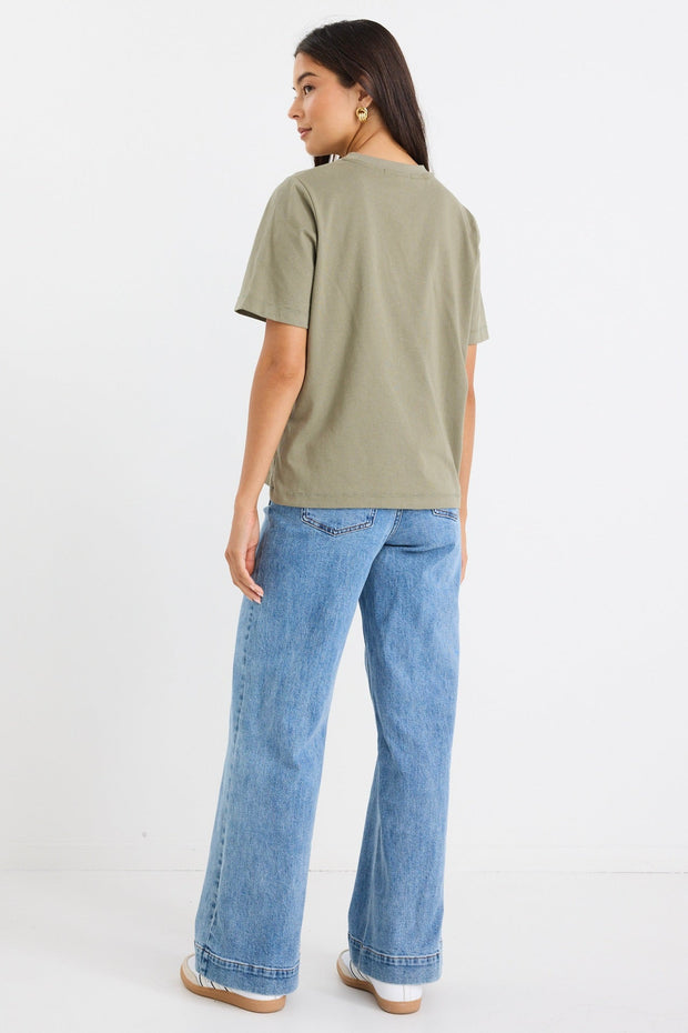Street Crew S/S Boxy Tee - Khaki