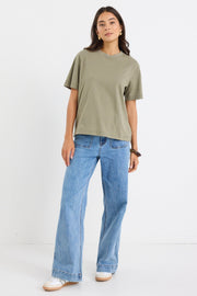 Street Crew S/S Boxy Tee - Khaki