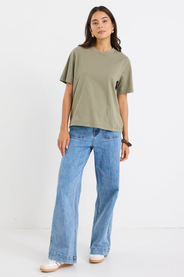 Street Crew S/S Boxy Tee - Khaki