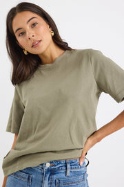Street Crew S/S Boxy Tee - Khaki