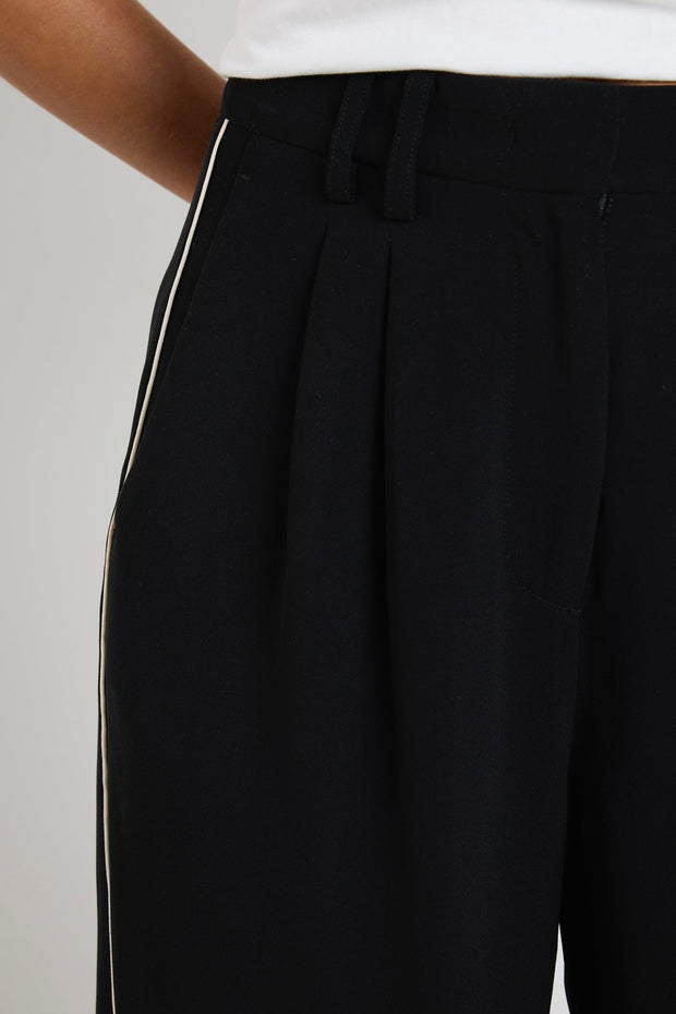 Collective Black Stripe Crepe Pants - Black