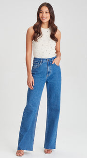 Suzie Wide Leg Jean - Sorrento Blue