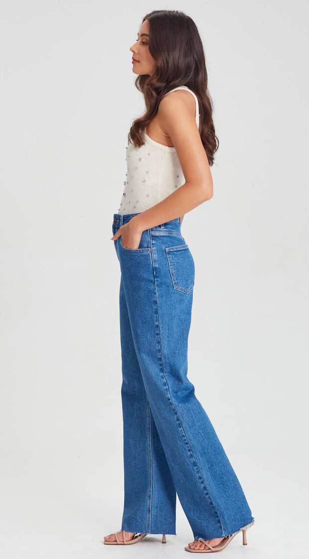 Suzie Wide Leg Jean - Sorrento Blue